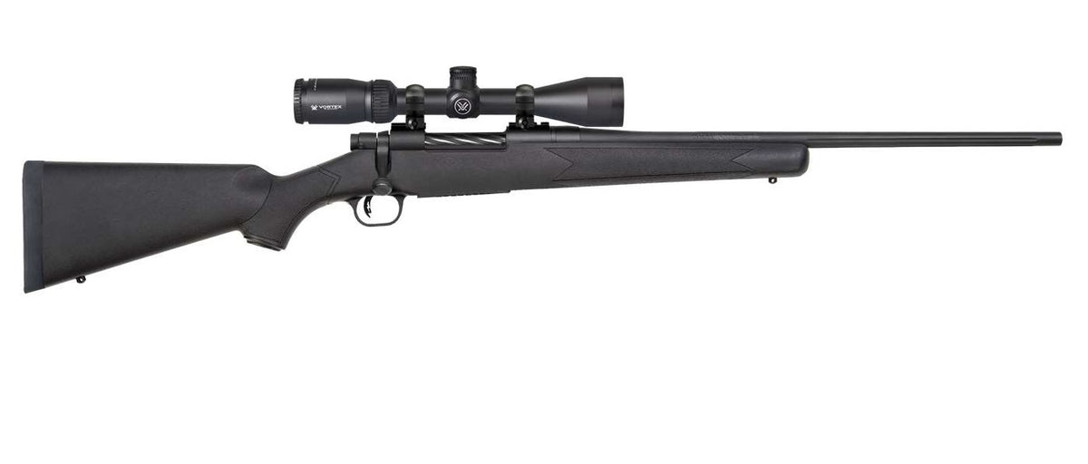 Mossberg 28052 Patriot 22-250 Rem Caliber with 5+1 Capacity, 22" Fluted Barrel, Matte Blued Metal Finish & Black Synthetic Stock Right Hand (Full Size) Includes Vortex Crossfire II 3-9x40mm Scope