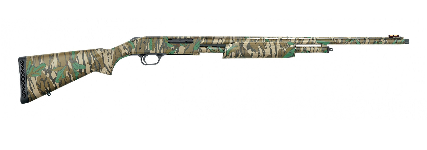 Mossberg 50107 500 Turkey Full Size 410 Gauge Pump 3" 5+1 24" Mossy Oak Greenleaf Vent Rib Barrel, Mossy Oak Greenleaf Optic Ready Receiver, Fixed Mossy Oak Greenleaf Synthetic Stock, Right Hand