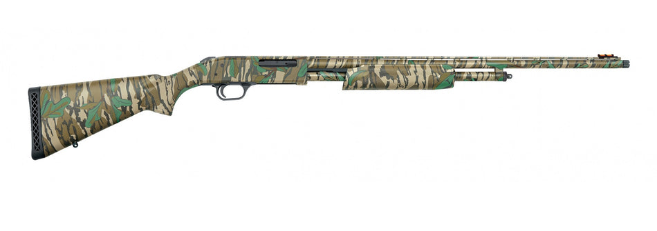 Mossberg 50107 500 Turkey Full Size 410 Gauge Pump 3" 5+1 24" Mossy Oak Greenleaf Vent Rib Barrel, Mossy Oak Greenleaf Optic Ready Receiver, Fixed Mossy Oak Greenleaf Synthetic Stock, Right Hand