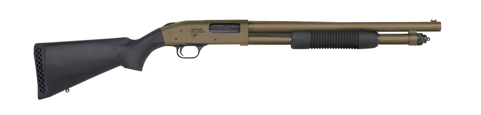 Mossberg 50781 590 Thunder Ranch 12 Gauge 5+1 3" 18.50" Cylinder Bore, Patriot Brown Barrel/ Optic Cut Rec, Black Synthetic Furniture, Fiber Optic Sight