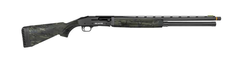 Mossberg 85166 940 Pro 12 Gauge 9+1 3" 24", Tungsten Gray Optic Cut Rec, Black Multicam Synthetic Furniture, Adj. Shim Stock, Gold Oversized Controls, HiViz Fiber Optic Sight, Ext. Chokes
