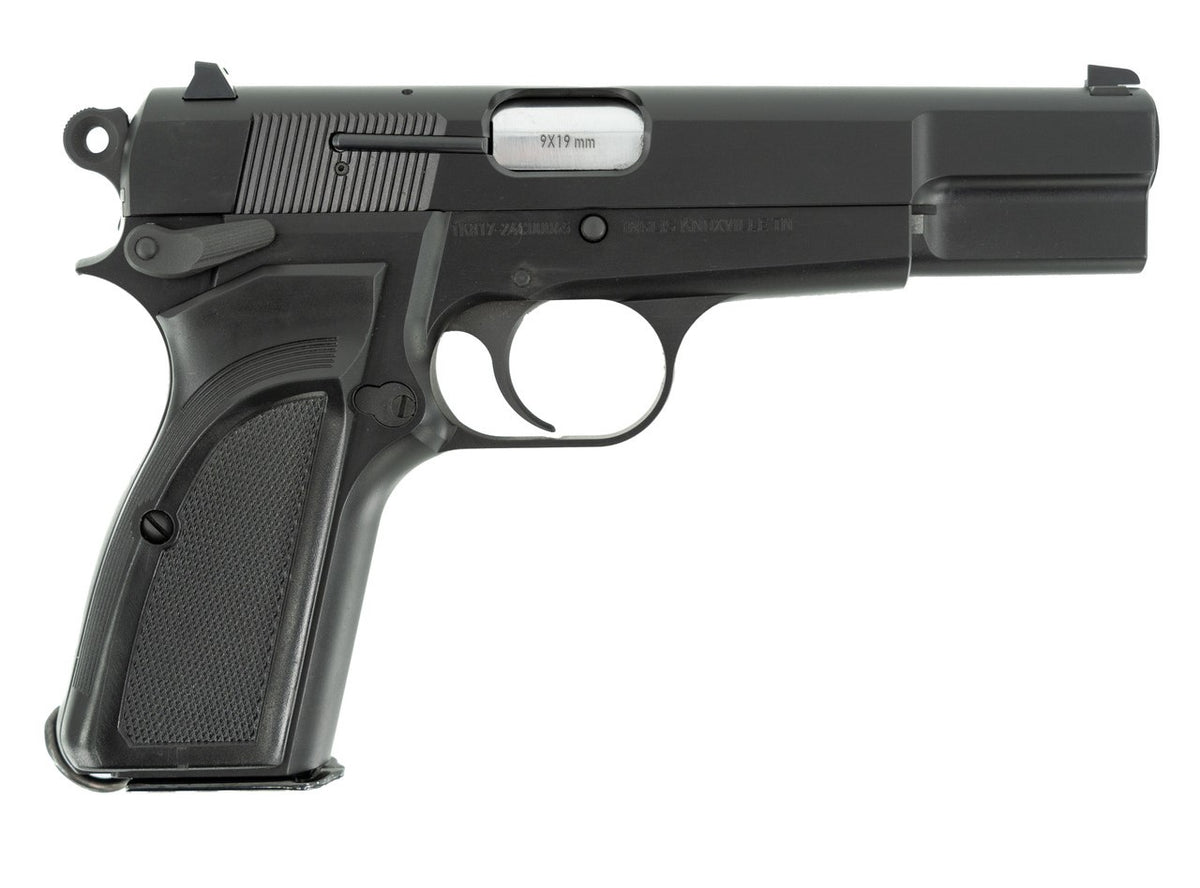 Inglis 12000000 L9A1 Full Size Frame 9mm Luger 15+1 4.70" Hard Chrome Plated Stainless Steel Barrel, Black Cerakote Steel Serrated Slide, Black Cerakote Steel Frame, Black Plastic Grip