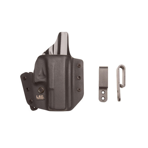 L.A.G. Tactical, Inc. Defender Series, OWB/IWB Holster, Fits 1911 3", Kydex, Right Hand, Black Finish 6007