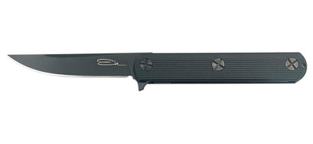EK FOLDER BLACK 4IN BLADE DROP POINT PLAIN EDGE