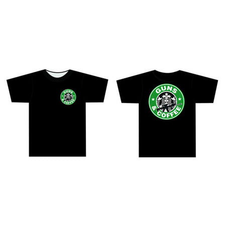 GUNS AND COFFEE T-SHIRT BLK - SM