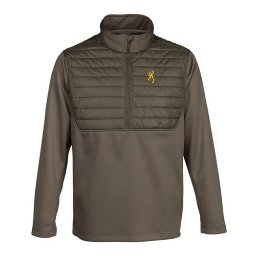 SHIRT HYBRID 1/4 ZIP MAJOR BROWN L