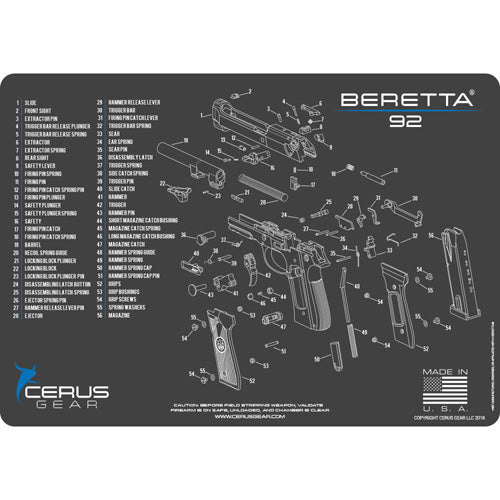 BERETTA 92 SCHEMATIC CHAR GRAY