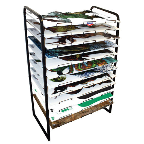 EMPTY 12-SHELF TARGET DISPLAY RACK FOR 23IN X 35IN TARGETS