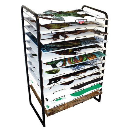 EMPTY 12-SHELF TARGET DISPLAY RACK FOR 23IN X 35IN TARGETS