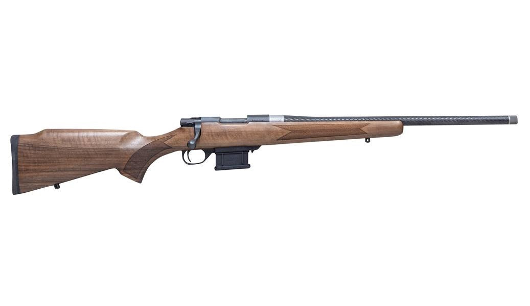 Howa HWHCF65G M1500 Mini Action Hunter 6.5 Grendel 5+1 20" Black Carbon Fiber Wrapped Barrel, Black Drilled & Tapped Steel Receiver, Walnut Fixed Synthetic Stock, Right Hand
