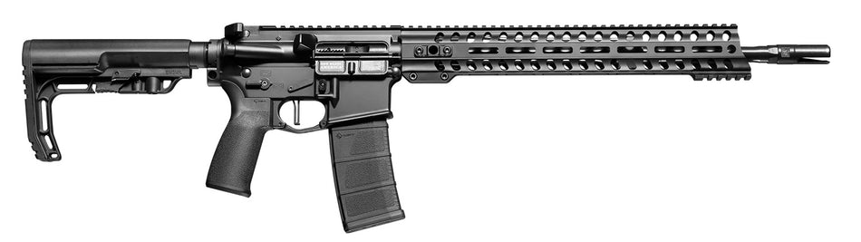 Patriot Ordnance Factory 01644 Minuteman Direct Impingement 5.56x45mm 30+1 16.50" Nitride Treated Threaded Barrel, Black Hard Coat Anodized Receiver, Synthetic 6 Position MFT Minimalist Stock