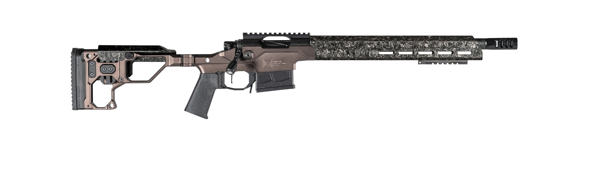 Christensen Arms 8010301600 Modern Precision 223 Rem 16" Threaded Carbon Fiber Barrel 5+1, Black Nitride Finish, Desert Brown Anodized Folding Stock, Polymer Grip
