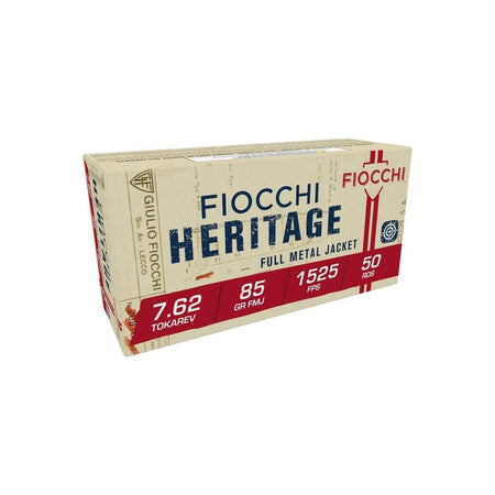 Fiocchi 7.62x25mm Tokarev Heritage 88gr FMJ Ammo 1525 FPS