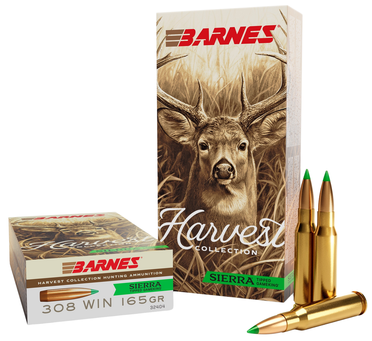 Barnes Bullets 32404 Harvest 308 Win 165gr Sierra Tipped GameKing 20 Per Box/10 Case