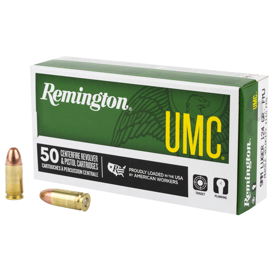Remington 9mm Luger UMC 124gr FMJ Ammo