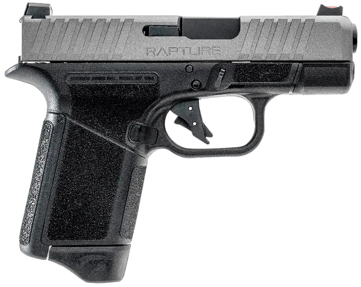Gforce Arms GF932512BN Rapture Sub-Compact Frame 9mm Luger 12+1 3.25" Black Steel Barrel, Nickel Steel Optic Cut/Serrated Slide, Black Cerakote Polymer Frame, Shield RMSc/RMR Footprint