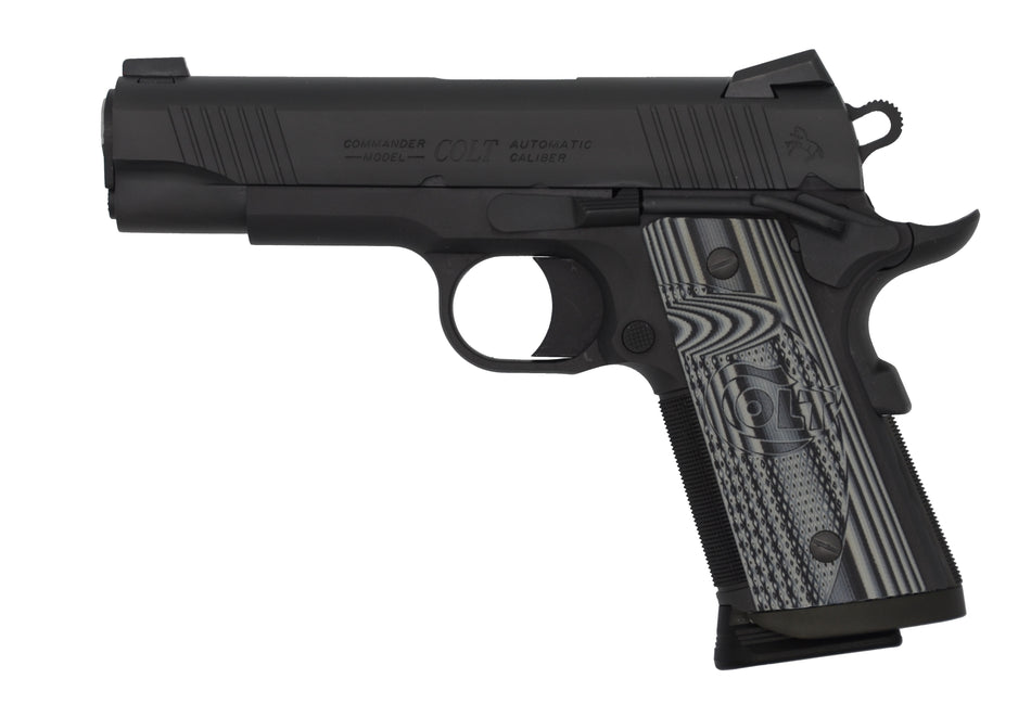 Colt Mfg O9840CCU 1911 Commander Combat Unit 45 ACP 4.25" 7+1 Black PVD Black PVD Stainless Steel Slide Checkered & Scalloped Gray G10 Grip