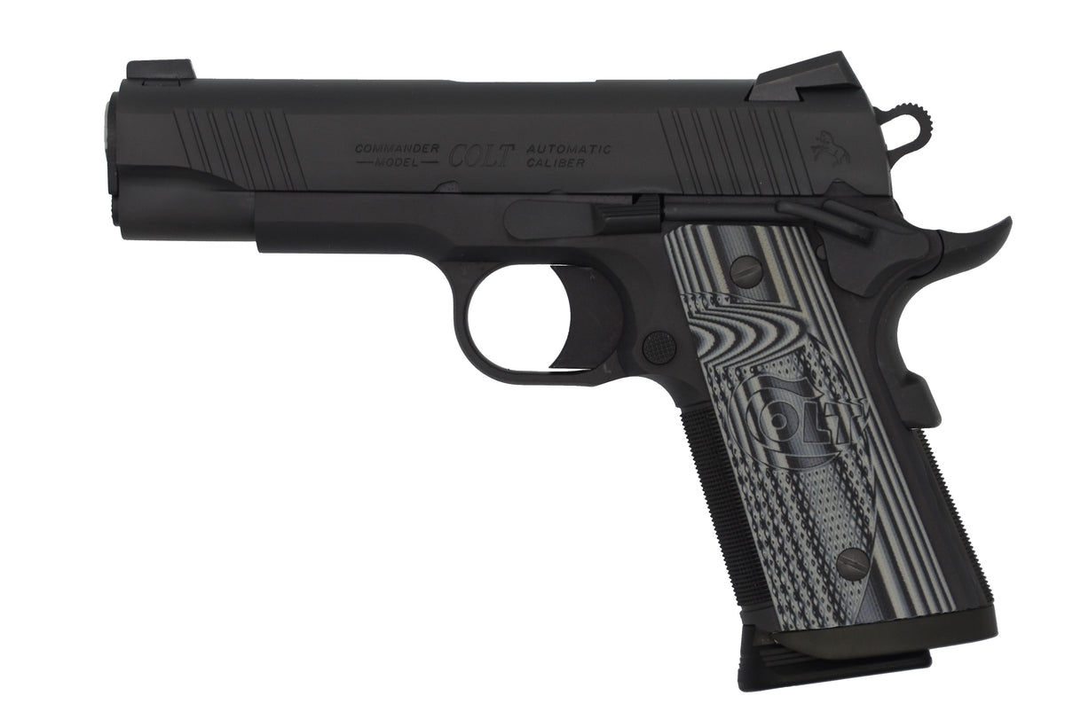 Colt Mfg O9840CCU 1911 Commander Combat Unit 45 ACP 4.25" 7+1 Black PVD Black PVD Stainless Steel Slide Checkered & Scalloped Gray G10 Grip