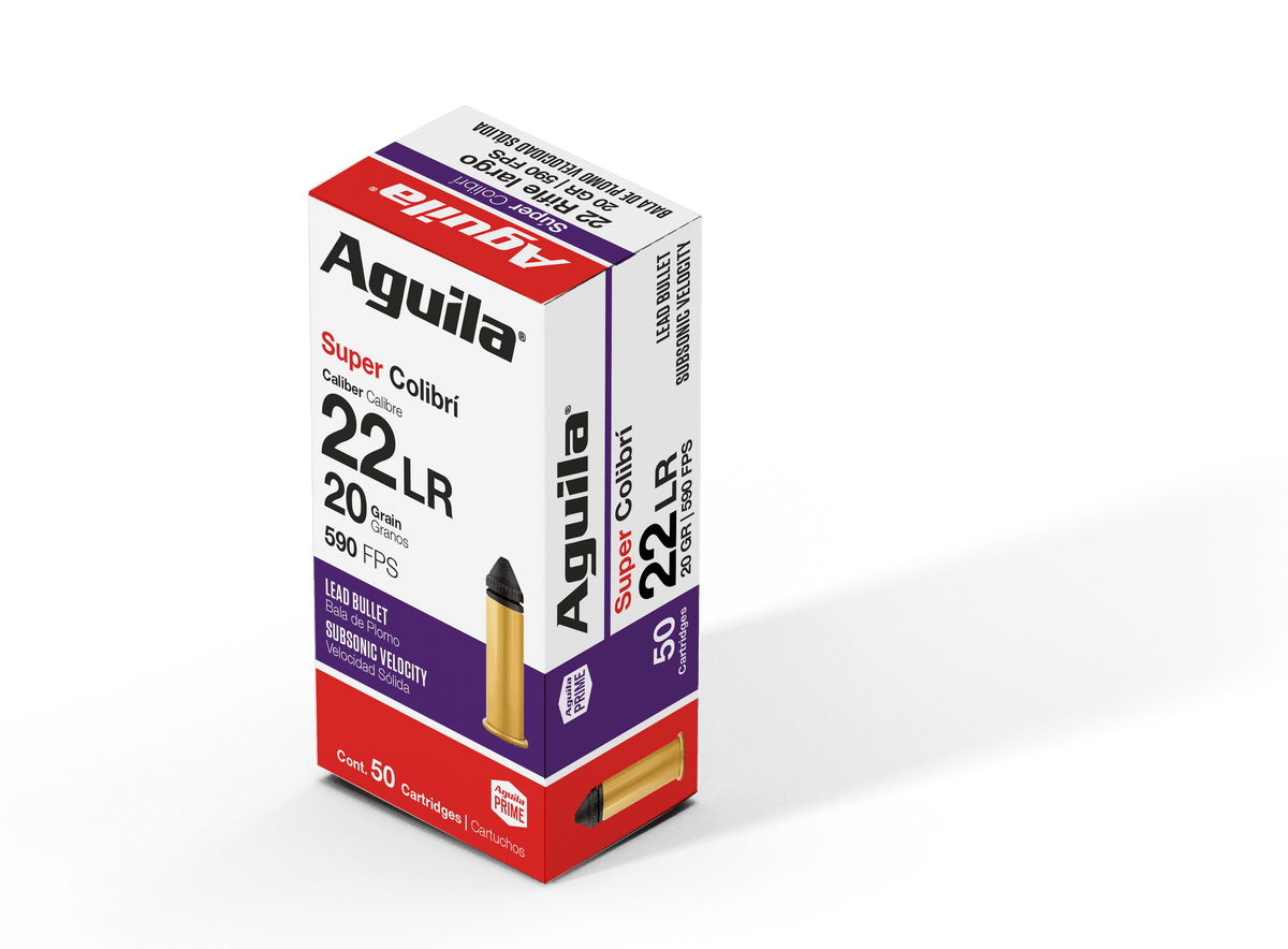Aguila Ammunition Rimfire Colibri 22LR 20 Grain Powderless Lead Bullet 50 Round Box 1B220337