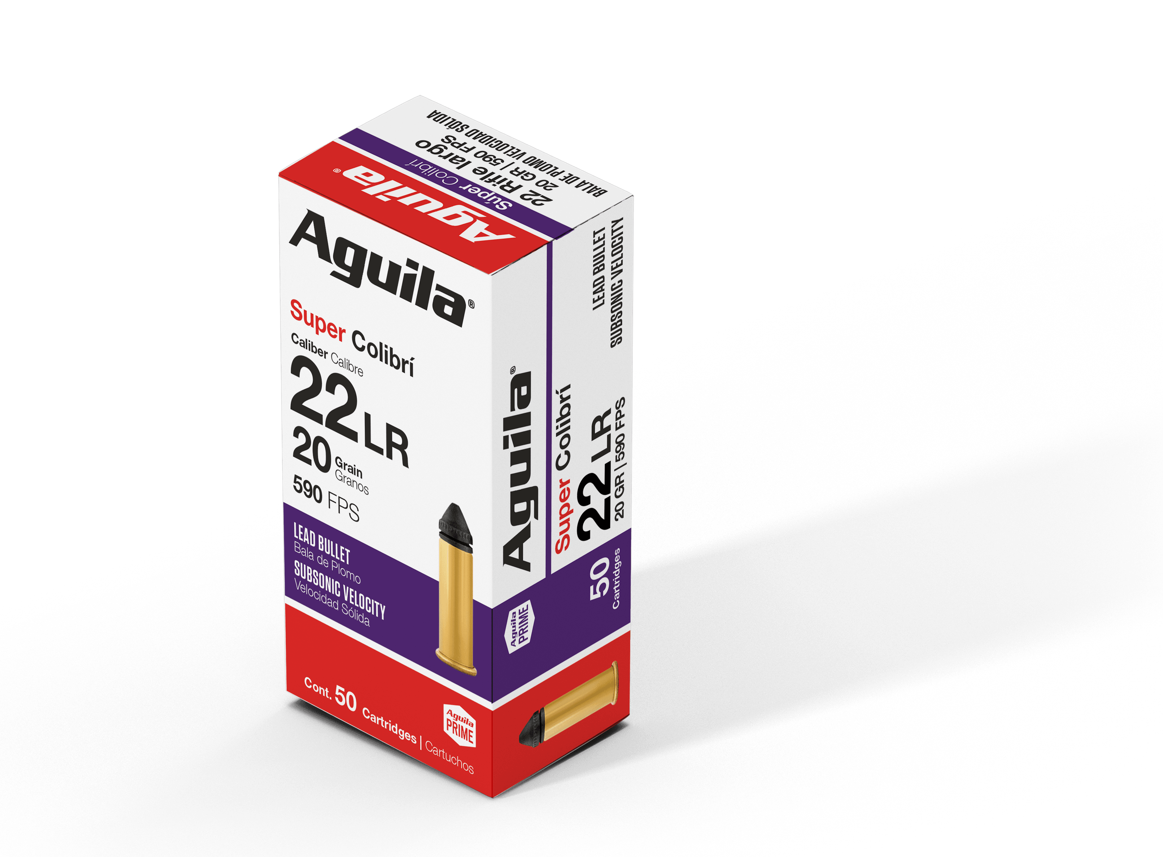 Aguila Ammunition Rimfire Colibri 22LR 20 Grain Powderless Lead Bullet 50 Round Box 1B220337