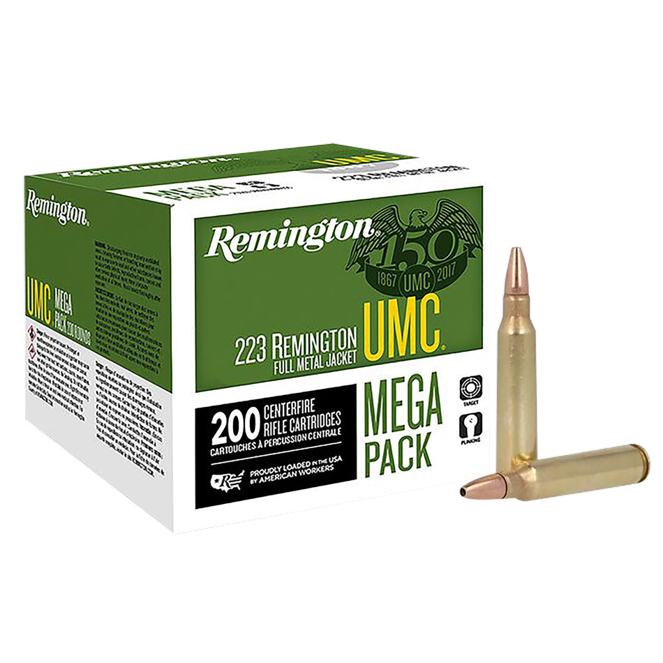 Remington .223 Rem UMC Mega Pack 45gr JHP Ammo