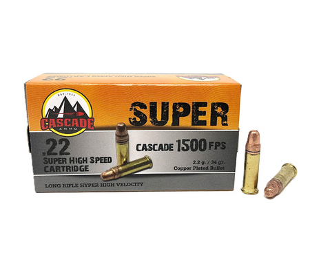 Cascade Cartridge 22LR Super High Speed 34 Grain CPRN 1,500fps!!!