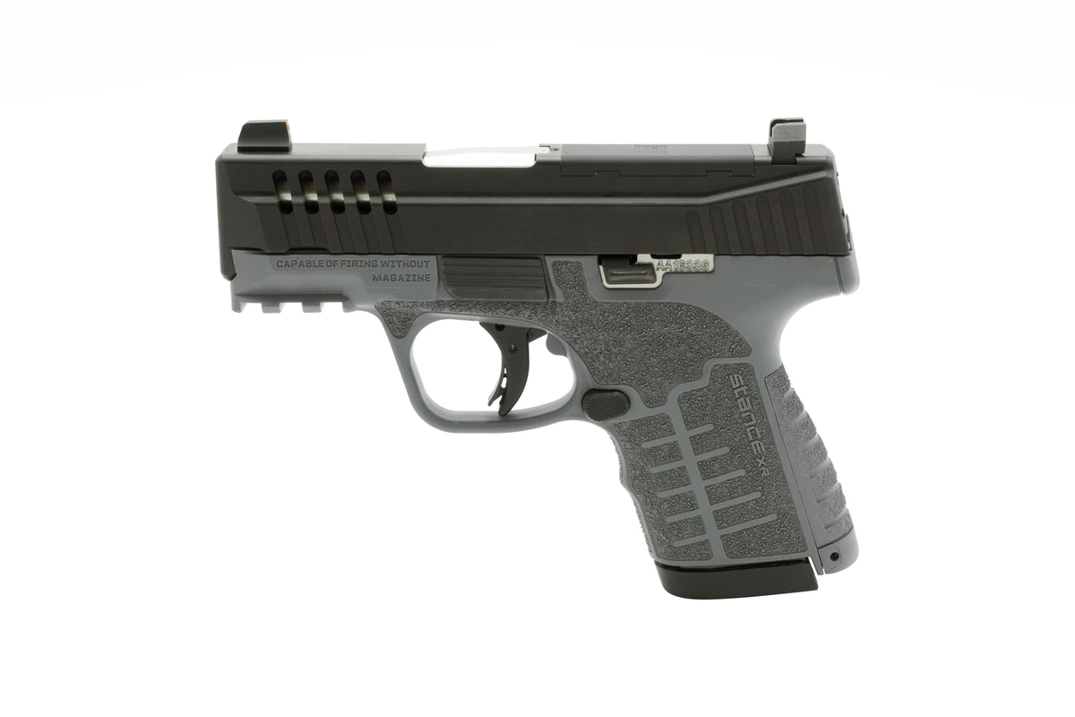 Savage Arms 67067 Stance XR Micro Frame 9mm Luger 13+1 3.20" Stainless Steel Barrel, Black Nitride Ported/Serrated Steel Slide, Gray Stainless Steel Frame w/Picatinny Rail, Gray GFN Grip, Ambidextrous