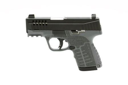 Savage Arms 67067 Stance XR Micro Frame 9mm Luger 13+1 3.20" Stainless Steel Barrel, Black Nitride Ported/Serrated Steel Slide, Gray Stainless Steel Frame w/Picatinny Rail, Gray GFN Grip, Ambidextrous