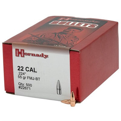 22 CALIBER (0.224") 55GR FMJBT WITH CANNELURE BULLETS