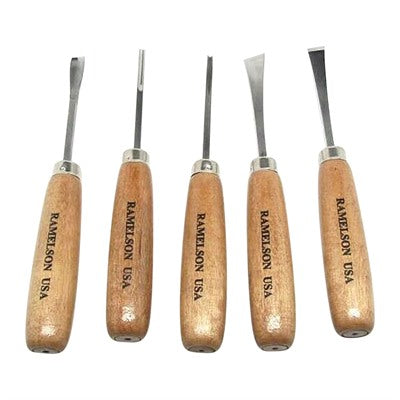 5 PIECE BASIC STRAIGHT HANDLE WOODCARVING SET