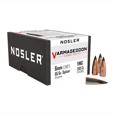 VARMAGEDDON 6MM (0.243") FLAT BASE TIPPED BULLETS