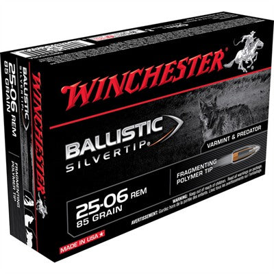 Winchester .25-06 Remington Ballistic Silvertip 85gr Fragmenting Polymer Tip Ammo