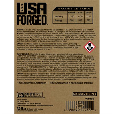 Winchester 9mm Luger 115gr FMJ WIN9S Ammo