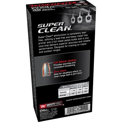 Winchester W45LF Super Clean Lead Free Full Metal Jacket 165 Grain .45 ACP/Auto 1100 fps