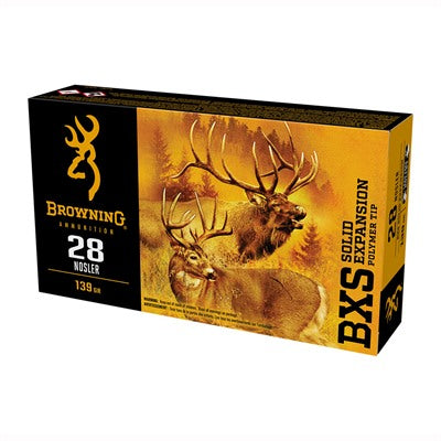 Browning .28 Nosler BXS Copper Expansion 139gr PolyTip Ammo
