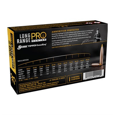 Browning B192503082 Long Range Pro Sierra Tipped GameKing boat-tail 165 Grain .308 Win / 7.62x51mm 2661 ft lbs