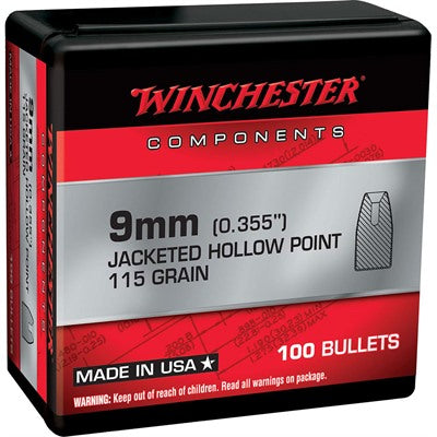 JACKETED HOLLOW POINT NOTCHED 9MM (0.355") JHPN HANDGUN BULLETS 020892634213