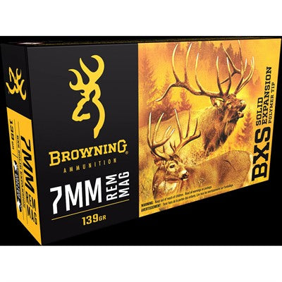 Browning B192400071 BXS Copper Expansion Lead Free Solid Expansion Polymer Tip 139 Grain 7mm Remington Mag 3150 fps