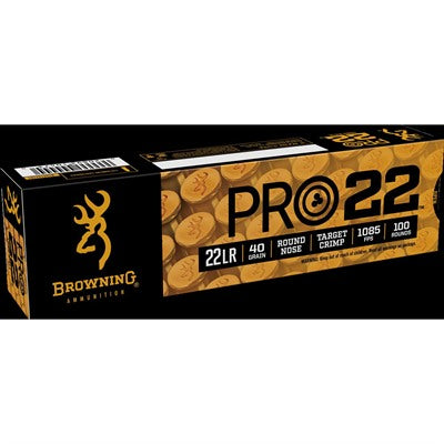 Browning B194122101 Pro22 Subsonic Velocity Lead Round Nose 40 Grain .22 Long Rifle 1085 fps