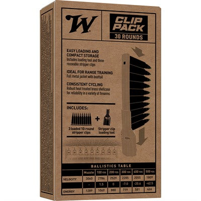 Winchester 5.56x45mm NATO M855 Green Tip Clip Pack 62gr FMJ Ammo