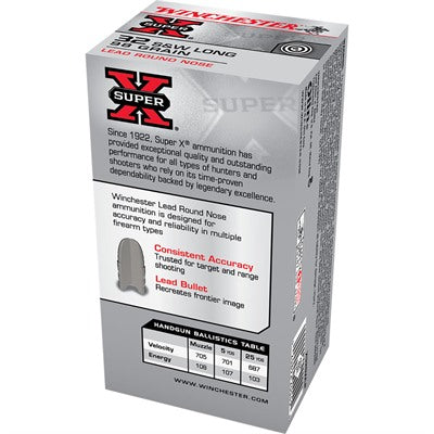 Winchester .32 S&W Long SUPER-X 98gr Solid Ammo