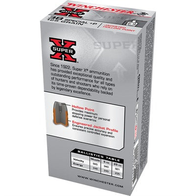 Winchester .38 Special +P Super-X 125gr JHP Ammo