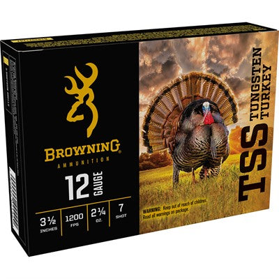 Browning B193921247 TSS Tungsten Turkey 12 Gauge 3-1/2 21/4oz #7 1200 fps