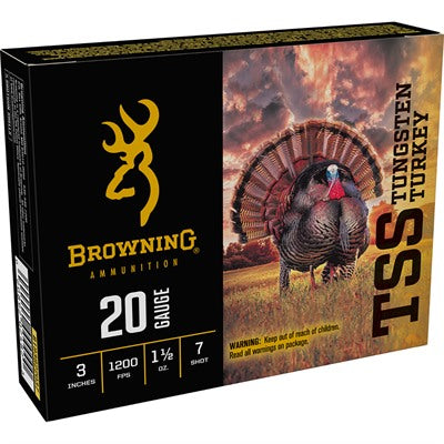 Browning B193922037 TSS Tungsten Turkey 20 Gauge 3" 1-1/2oz #7 1200 fps