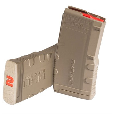 AMEND2 M2 5.56MM 20RD AR15 WITH RED FOLLOWER FDE POLYMER MAGAZINE ( 50 PER CASE )