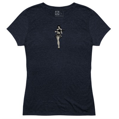 Women's Hula Girl Tri-Blend T-Shirt X-Large Navy