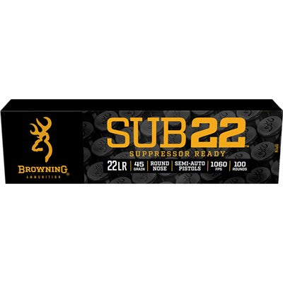Browning .22 Long Rifle Sub-22 Suppressor Ready 45gr Solid Ammo