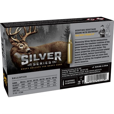 Browning B192602431 Silver Plated Soft Point 100 Grain .243 Winchester 1945 ft lbs