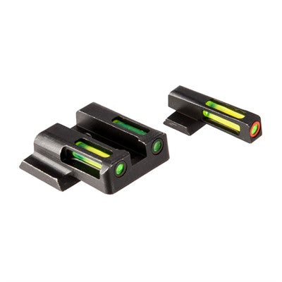 LITEWAVE H3 TRITIUM ORANGE RING FRONT SIGHT SET W/GREEN LITEPIPES 613485589870