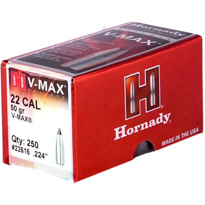 V-MAX 22 CALIBER (0.224") POLYMER TIP BOAT TAIL RIFLE BULLETS